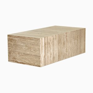 Mesa de centro Nova con plinto de travertino de Marmo Lusso