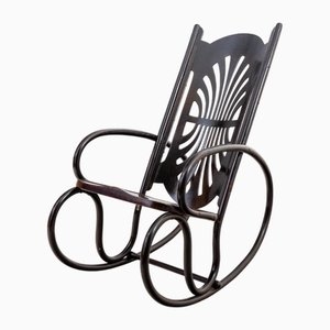 Vintage Rocking Chair in Beech by Gustav Siegel for Jacob & Josef Kohn, 1890s
