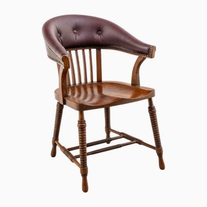 Office Chair in Leather & Oak by Adolf Loos for F. O. Schmidt, 1890s
