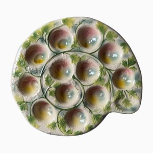 French Majolica Snail Platter by Saint Clement from Saint Clément, 1960s