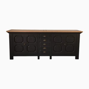 Large Buffet with 4 Doors 5 Drawers in Oak, 1950s