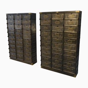 Französische Strafor Klappschränke, 1920er, 2er Set