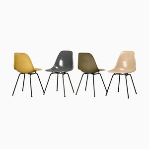 DSX Fiberglass Side Chairs Multicolor Set by Charles & Ray Eames for Herman Miller, 1960s, Set of 4