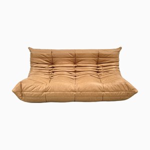 Divano a tre posti Togo in pelle di Michel Ducaroy per Ligne Roset, Francia