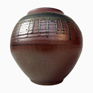 Vase Ikebana en Céramique par Miaki Yamaoka, Kobushi Yaki, Hokkaido, 1970s