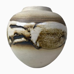 Japanese Ikebana Vase by Masafumi Fujihira, Kyoyaki, 1960s