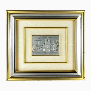 Quadro vintage in argento a rilievo di Alliani, Italia, anni '70