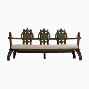 Lounge Sofa in Ebonized Wood by Zaccari Ettore, Italy, 1930s