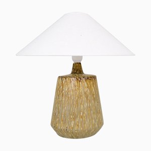 Lámpara de mesa Mid-Century moderna de cerámica en tono tierra de Gunnar Nylund para Rörstrand, Suecia, años 50