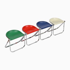 Tabourets Pliants Pluff par G. Piretti pour Anonima Castelli, Italie, 1960s, Set de 4