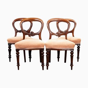 Victorian Mahogany Dining Chairs, 1860s, Set of 4