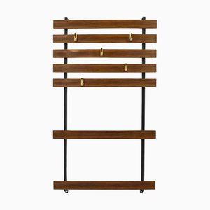 Vintage Wall Coat Rack in Walnut by Carl Aubock, 1950s