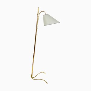 Lampada da terra Dornstab vintage regolabile in ottone di Rupert Nikoll, anni '50