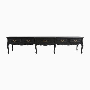 Schwarzes Niedriges Sideboard im Louis XV Stil, 20. Jh., Frankreich, 1950er