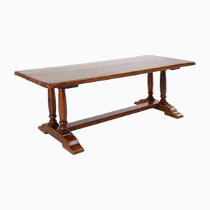 Mesa de comedor francesa grande de roble, siglo XIX
