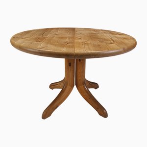Round Pine Dining Table attributed to Rainer Daumiller, 1970s