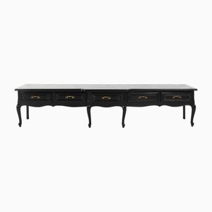 Enfilade Basse Noire Style Louis XV, France, 1950s