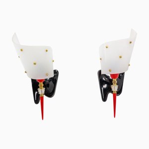 Sconces in Brass and Acrylic by Pierre Guariche, 1960s, Set of 2