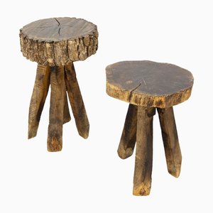 French Brutalist Side Tables, 1960, Set of 2