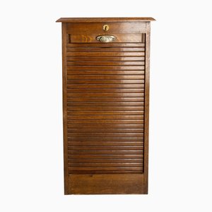 Meuble en Bois avec Tambour à Rouleaux, France, 1920s