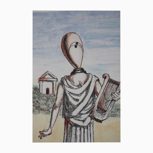 Giorgio De Chirico, La Musa, Lithograph, 1972