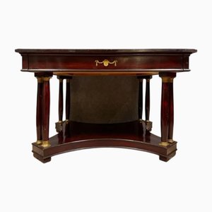 Empire 8-Column Table in Mahogany and Gilded Bronze, 1880s
