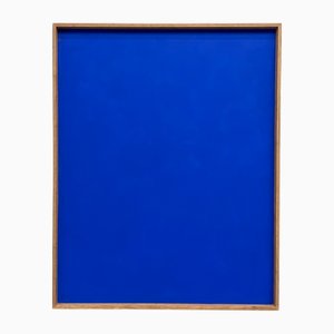 Grande uvre d'Art Bleue, 2000s, Panneau de Fibres de Bois Peint à Densité Moyenne