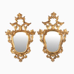 Specchi rococò in legno dorato, Italia, metà XIX secolo, set di 2