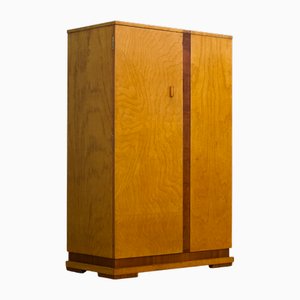 Armoire Compacte Art Déco en Érable Piqué, Royaume-Uni, 1930s