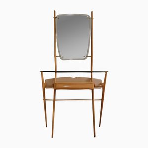 Wood Console with Mirror by Ico Parisi, Italy, 1960s