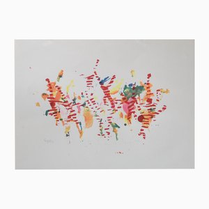 Alighiero Boetti, Jumping from Pole to Frasca, 48-50, Silkscreen, 1986