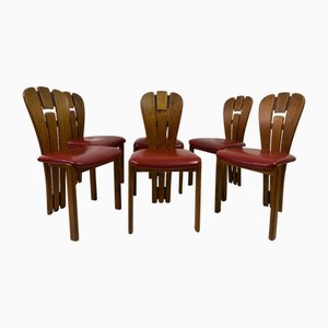 Vintage Brutalist Style Dutch Dining Chairs, 1970s, Set of 6