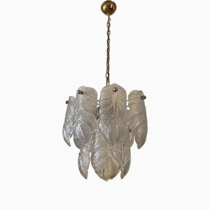Chandelier with Murano Glass Leaves by Carl Fagerlund, 1960s