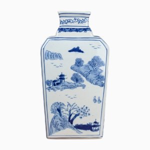 Blaue Vietnamesische Vase mit Landschaftsdekor, 1920er