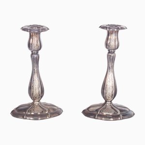 Portacandele in argento, Svezia, fine XIX secolo, set di 2