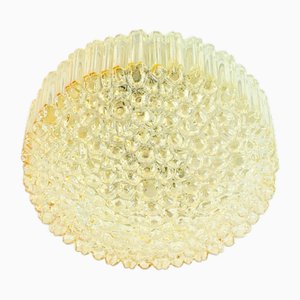 Mid-Century Amber Bubble Glass Flush Mount by Helena Tynell for Limburg, Germany, 1970s
