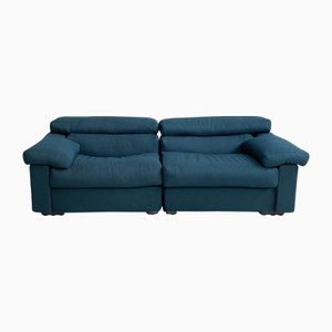 Divano Erasmo moderno in tessuto blu di Afra e Tobia Scarpa per B&b, Italia, anni '70