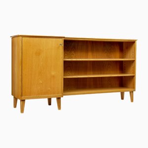 Niedriges offenes Mid-Century Bücherregal aus Ulmenholz von Ferdinand Lundquist, 1950er