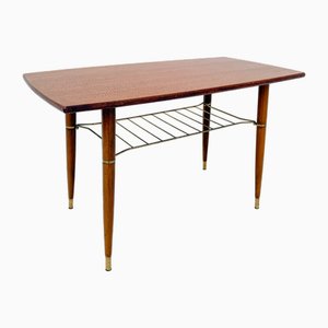 Mid-Century Modern Coffee Table with Brass Details, 1960s
