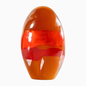 Orangefarbener Space Age Briefbeschwerer aus Muranoglas, Italien, 1960er