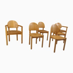 Esszimmerstühle aus Kiefernholz von Rainer Daumiller für Hirtshals Savvaerk, 1980er, 6er Set