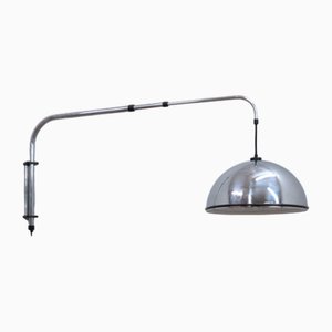 Lámpara de pared colgante extensible vintage de cromo, años 70