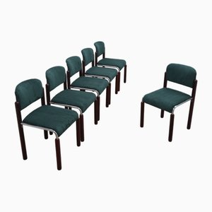 Vintage Chrome and Wood Tubular Chairs, 1970s, Set of 6