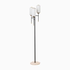 Vintage Italian Floor Lamp in Metal and Glass, 1950s