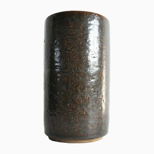 Vaso in ceramica beige-marrone di Palshus, Danimarca, anni '60