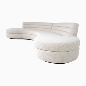 Canapé Ben Curved en Tissu Beige par Henri Paris