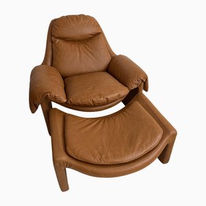 Set aus P60 Sessel und Fußhocker, Vittorio Introini . zugeschrieben