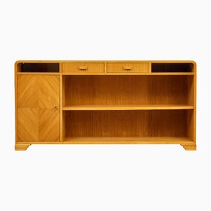 Enfilade Bibliothèque Basse Mid-Century Scandinave en Orme, 1950s
