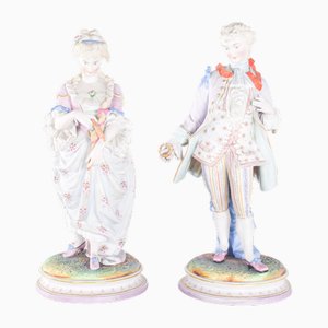 Sculptures en Porcelaine de Dresde, 1910, Set de 2