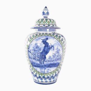 Vase with Lid in Alfe Porcelain, Portugal, 1950s